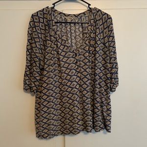 Lucky Brand 1X flowy 3/4 length shirt